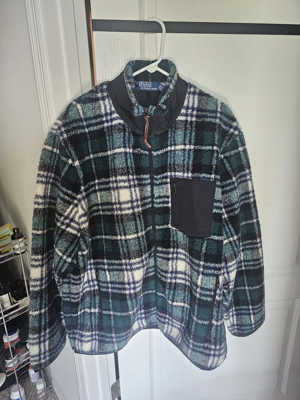 Polo Ralph Lauren Men's 2XL Long Sleeve Fleece Jacquard Jacket Plaid Pile